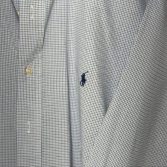 2/$20 Ralph Lauren Blue Dress Shirt Classic Gingham - Picture 3 of 10